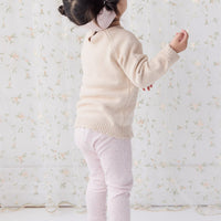 Organic Cotton Fine Rib Legging - Tulip Fleck Childrens Legging from Jamie Kay Australia