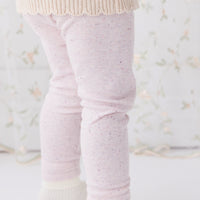 Organic Cotton Fine Rib Legging - Tulip Fleck Childrens Legging from Jamie Kay Australia