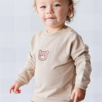 Organic Cotton Damien Sweatshirt - Fawn Bear Childrens Top from Jamie Kay Australia