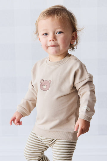 Organic Cotton Damien Sweatshirt - Fawn Bear Childrens Top from Jamie Kay Australia