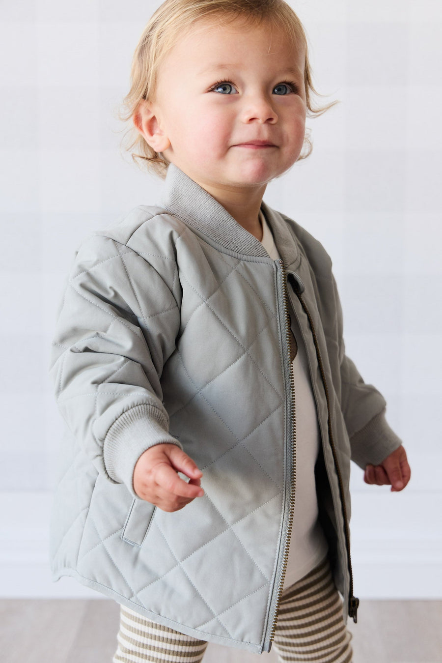 Harley Bomber Jacket - Sage Childrens Jacket from Jamie Kay Australia