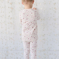 Organic Cotton Atlas Long Sleeve Pyjama Set - Berry Cream Adaline Berries Childrens Pyjama from Jamie Kay Australia