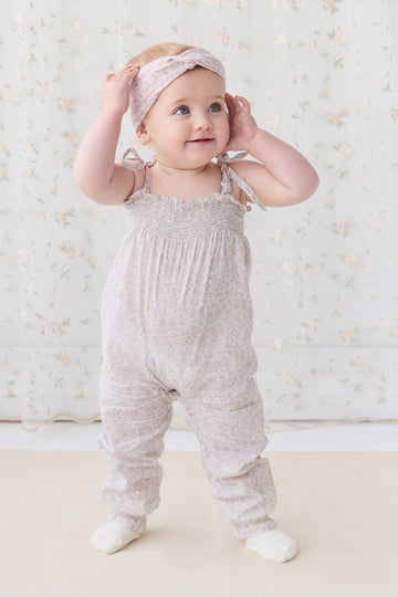 Organic Cotton Summer Playsuit - Chloe Lavender Childrens Playsuit from Jamie Kay Australia