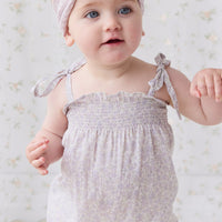 Organic Cotton Summer Playsuit - Chloe Lavender Childrens Playsuit from Jamie Kay Australia