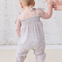 Organic Cotton Summer Playsuit - Chloe Lavender Childrens Playsuit from Jamie Kay Australia