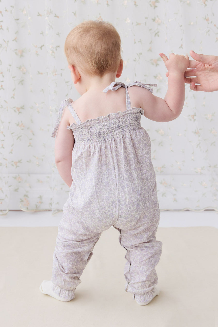 Organic Cotton Summer Playsuit - Chloe Lavender Childrens Playsuit from Jamie Kay Australia