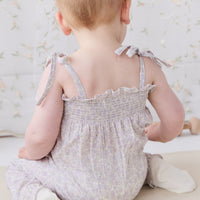 Organic Cotton Summer Playsuit - Chloe Lavender Childrens Playsuit from Jamie Kay Australia