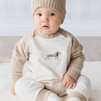 Organic Cotton Tao Sweatshirt Onepiece - Cosy Basil Fawn Childrens Onepiece from Jamie Kay Australia