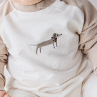 Organic Cotton Tao Sweatshirt Onepiece - Cosy Basil Fawn Childrens Onepiece from Jamie Kay Australia