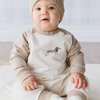 Organic Cotton Tao Sweatshirt Onepiece - Cosy Basil Fawn Childrens Onepiece from Jamie Kay Australia