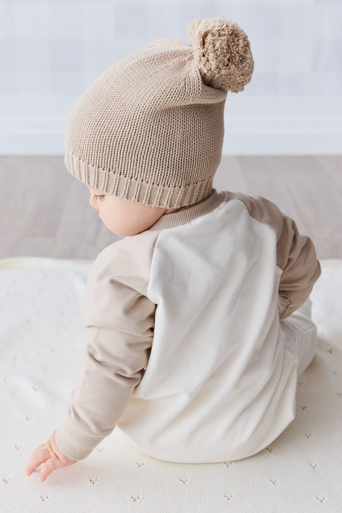 Organic Cotton Tao Sweatshirt Onepiece - Cosy Basil Fawn Childrens Onepiece from Jamie Kay Australia