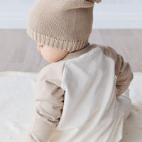 Organic Cotton Tao Sweatshirt Onepiece - Cosy Basil Fawn Childrens Onepiece from Jamie Kay Australia