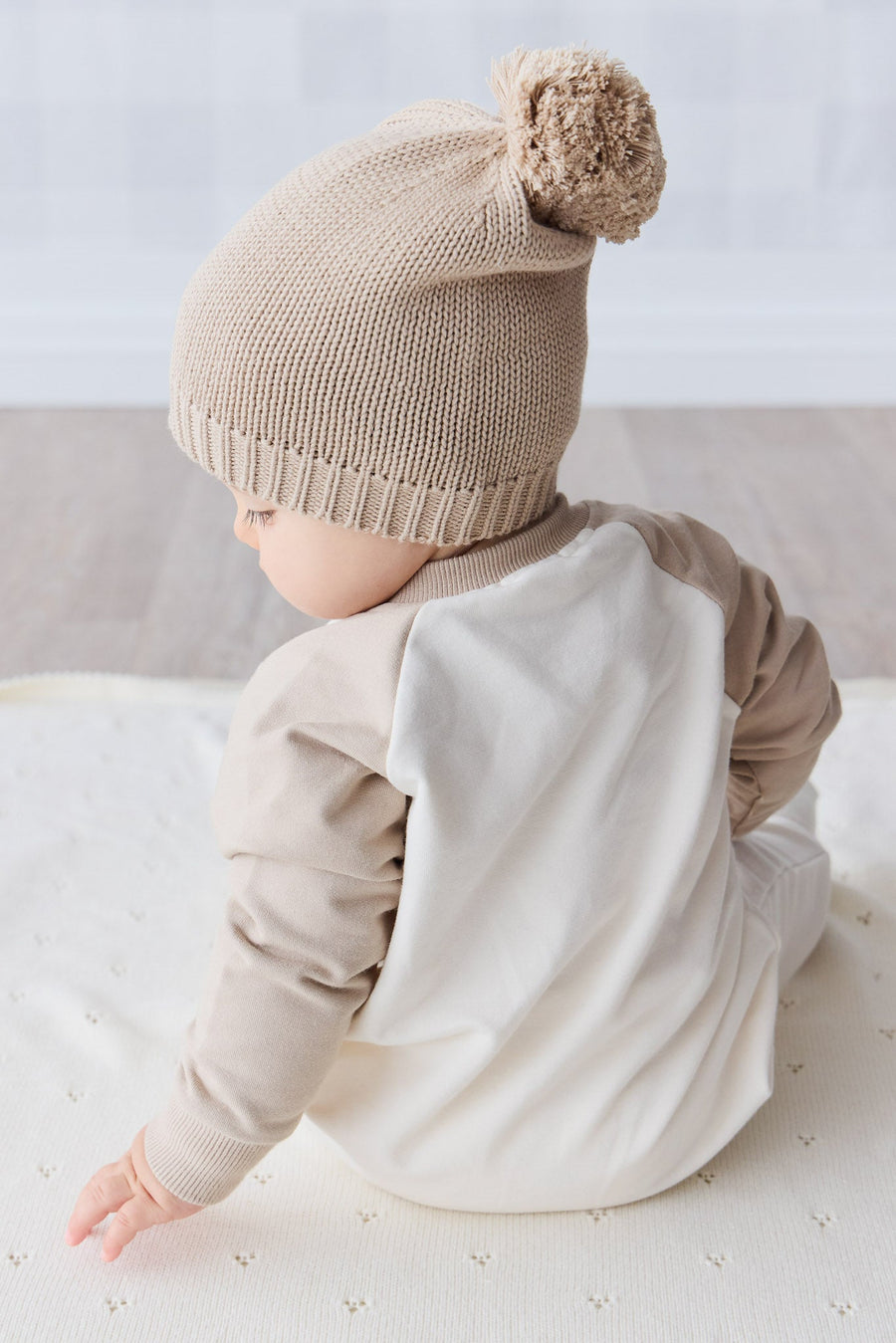 Organic Cotton Tao Sweatshirt Onepiece - Cosy Basil Fawn Childrens Onepiece from Jamie Kay Australia