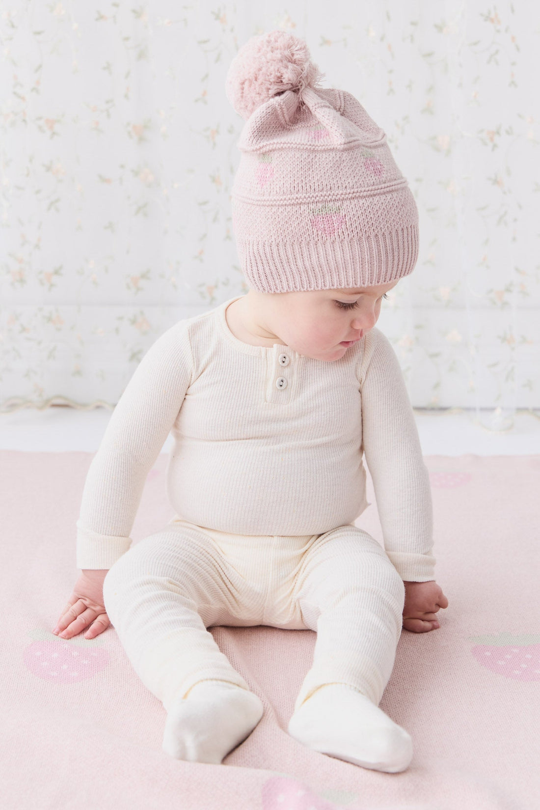 Organic Cotton Fine Rib Long Sleeve Bodysuit - Lily Fleck Childrens Bodysuit from Jamie Kay Australia