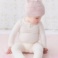 Organic Cotton Fine Rib Long Sleeve Bodysuit - Lily Fleck Childrens Bodysuit from Jamie Kay Australia