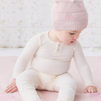 Organic Cotton Fine Rib Long Sleeve Bodysuit - Lily Fleck Childrens Bodysuit from Jamie Kay Australia