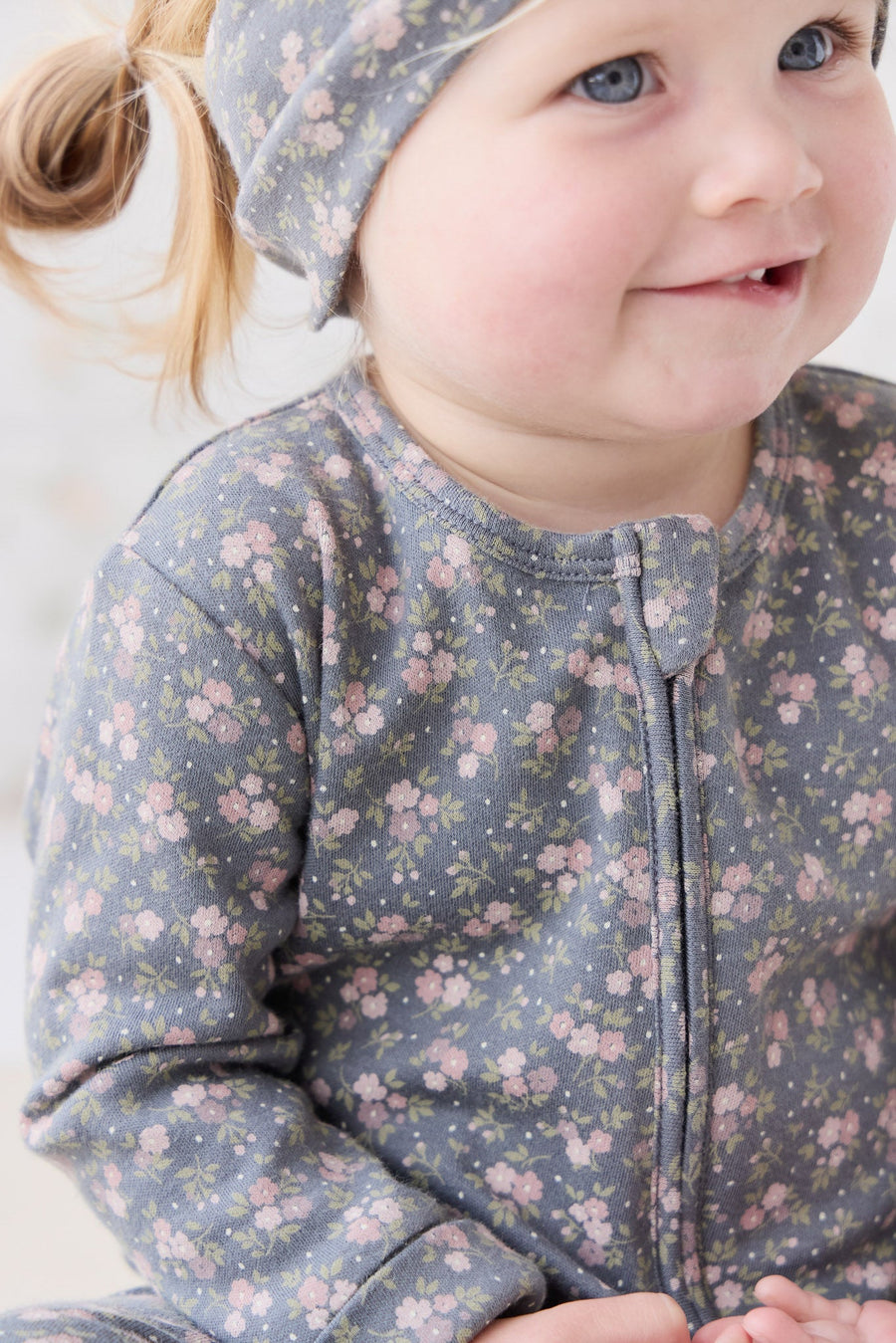 Organic Cotton Frankie Onepiece - Rosalie Floral Lava Childrens Onepiece from Jamie Kay Australia