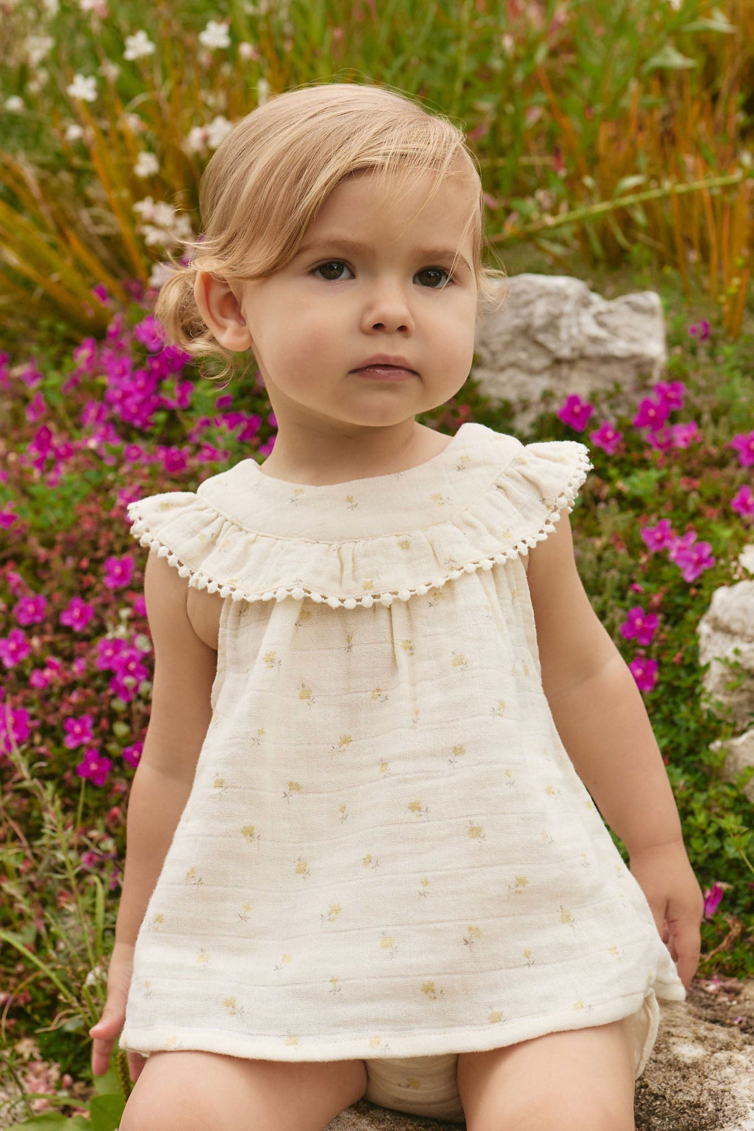 Organic Cotton Muslin Annalise Top - Vintage Ditsy Childrens Top from Jamie Kay Australia