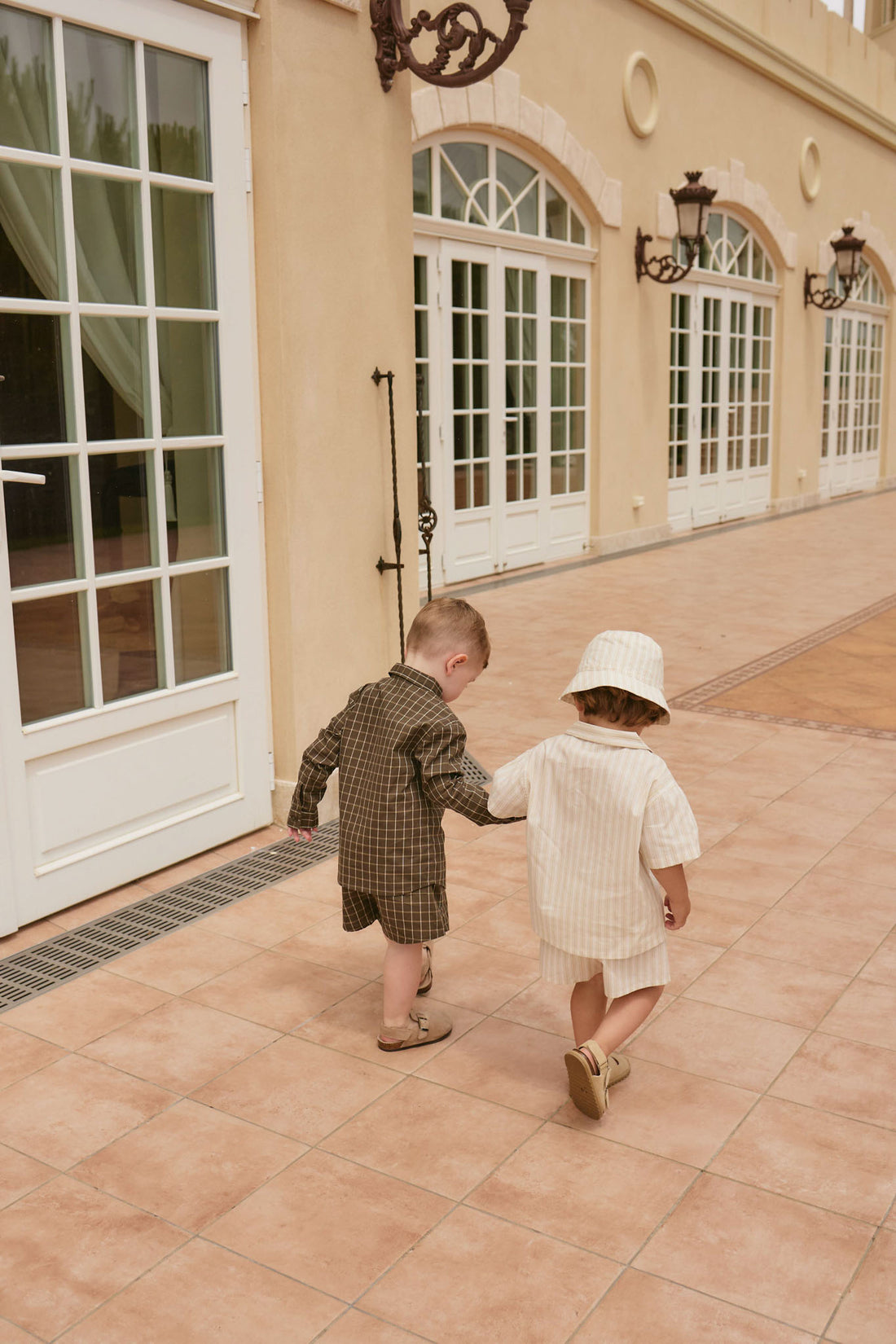 Organic Cotton Isaiah Shirt - Variegated Grid Tarmac Childrens Shirt from Jamie Kay Australia