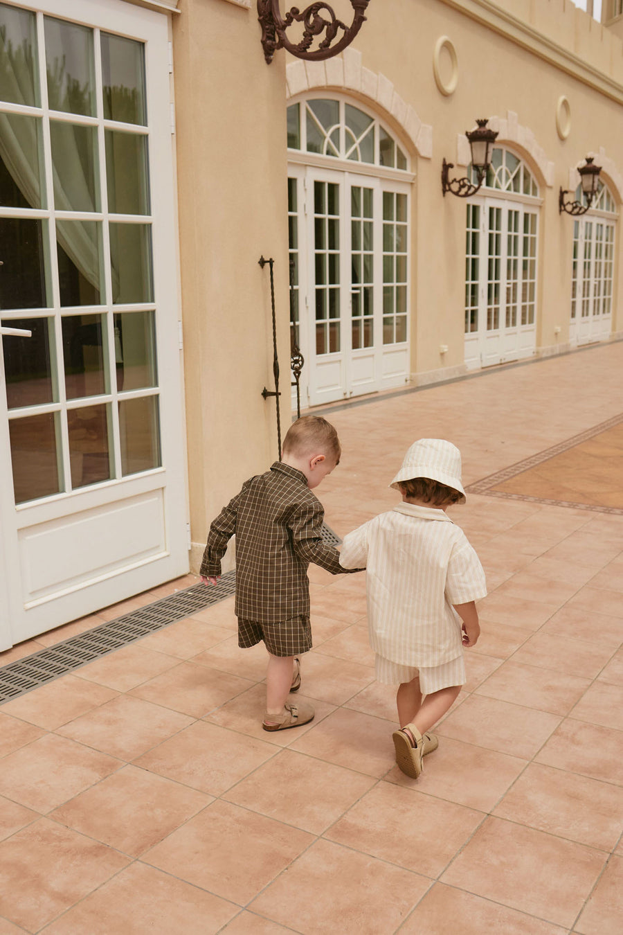 Organic Cotton Isaiah Shirt - Variegated Grid Tarmac Childrens Shirt from Jamie Kay Australia