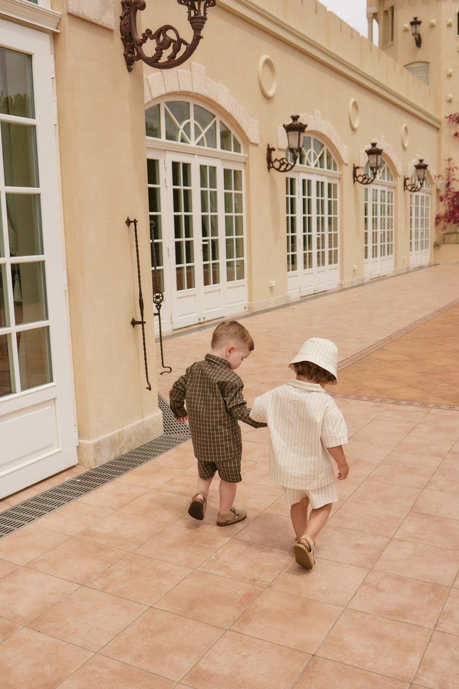 Organic Cotton Isaiah Shirt - Variegated Grid Tarmac Childrens Shirt from Jamie Kay Australia