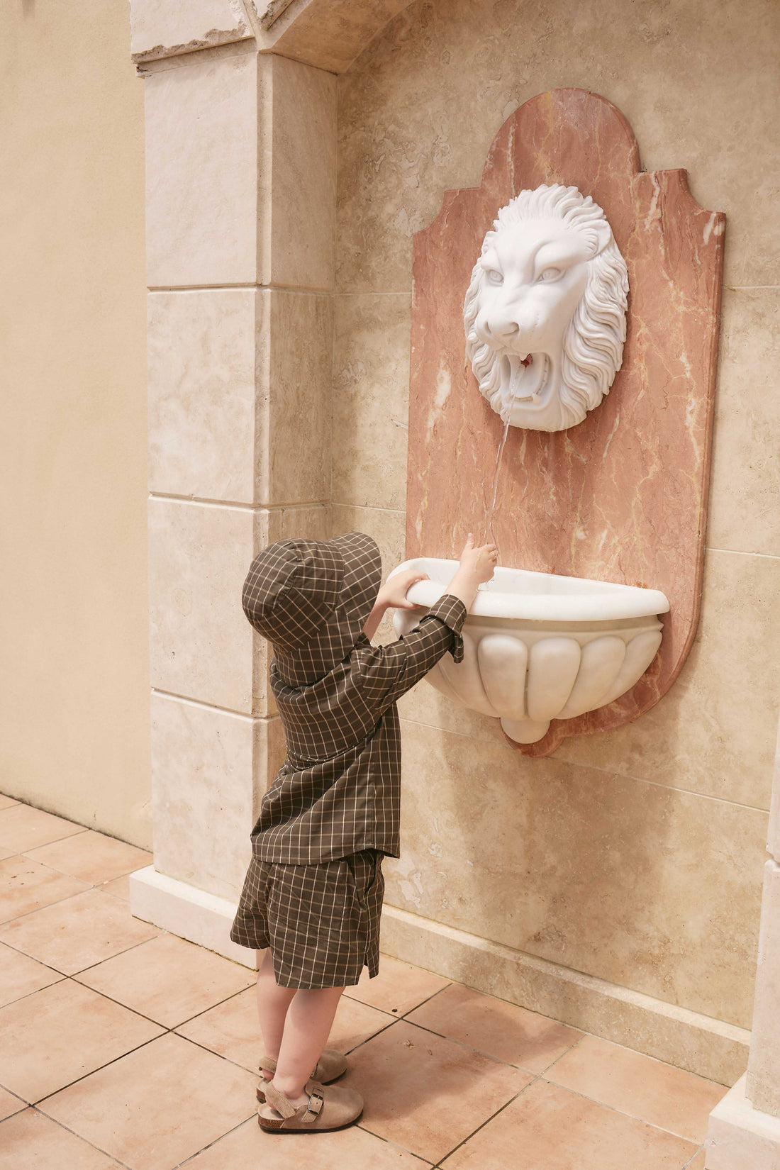 Organic Cotton Isaiah Shirt - Variegated Grid Tarmac Childrens Shirt from Jamie Kay Australia