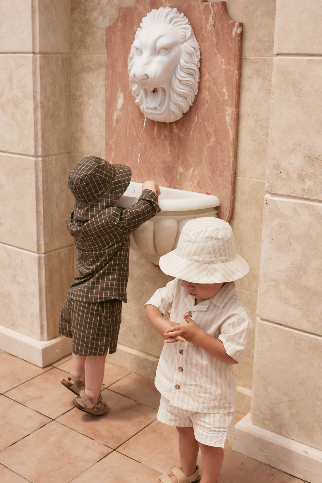 Organic Cotton Isaiah Shirt - Variegated Grid Tarmac Childrens Shirt from Jamie Kay Australia