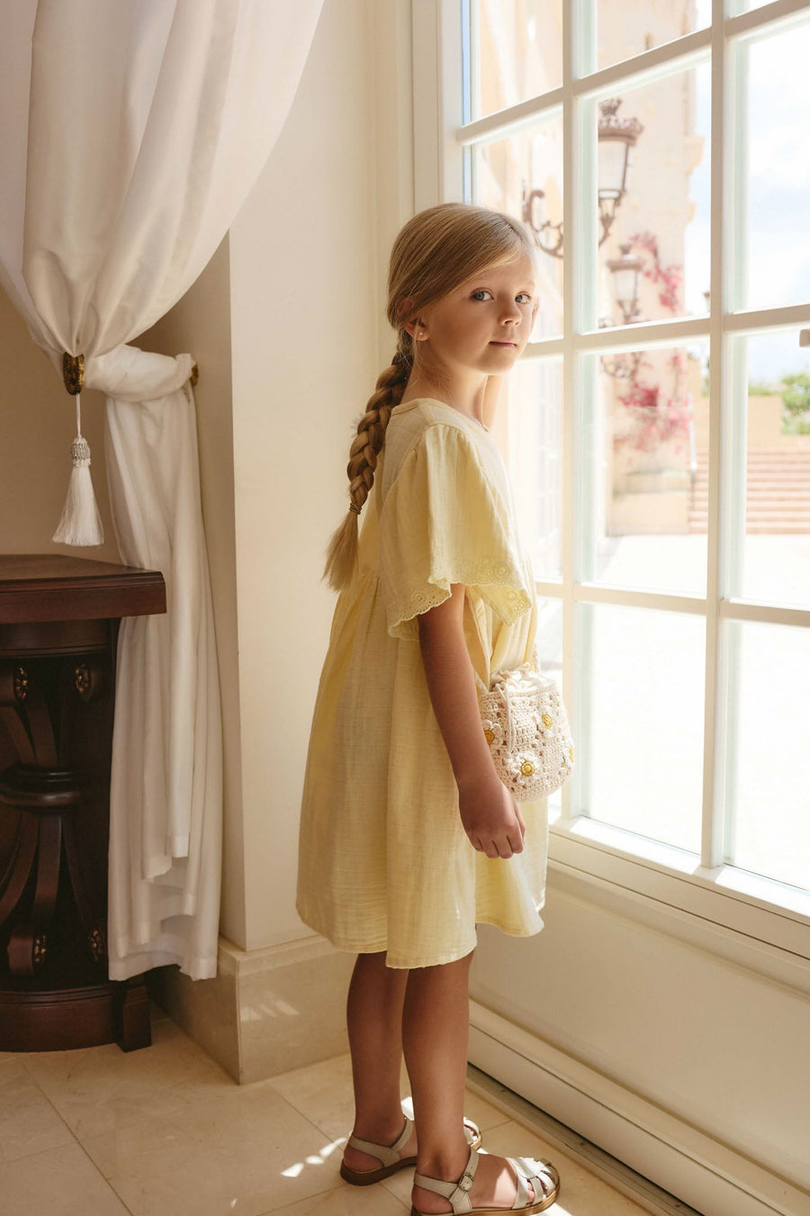 Organic Cotton Muslin Phillipa Dress - Sunshine Childrens Dress from Jamie Kay Australia