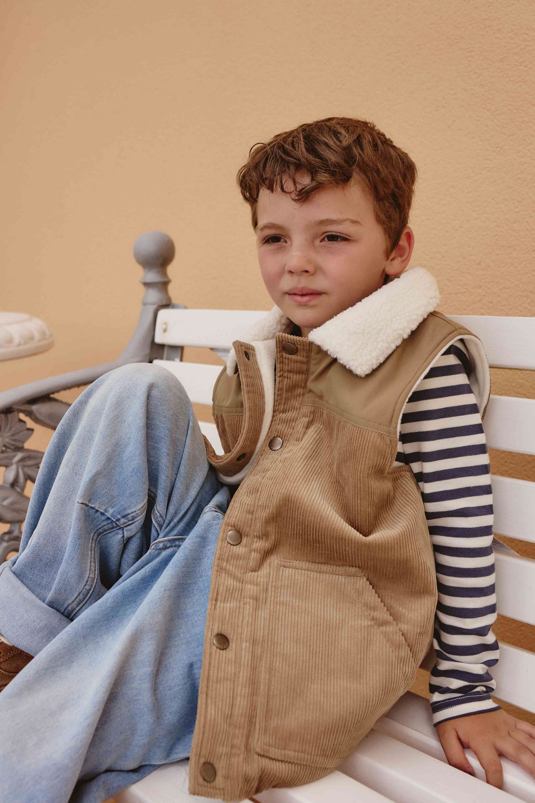 Spencer Vest - Brioche/Pecan Childrens Top from Jamie Kay Australia