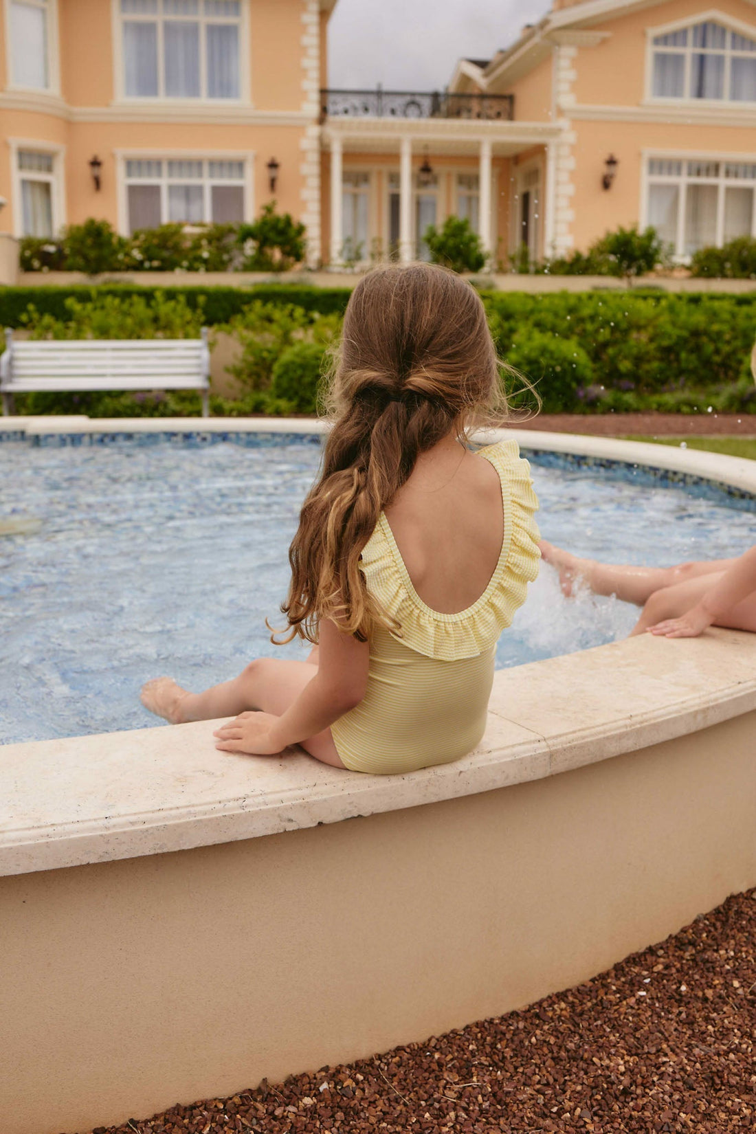 Emmeline Swimsuit - Camomile Stripe Childrens Swimwear from Jamie Kay Australia