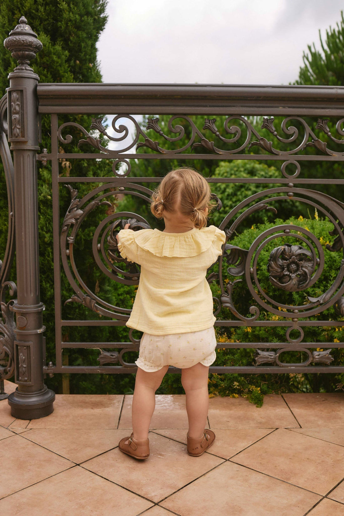 Organic Cotton Muslin Frill Bloomer - Vintage Ditsy Childrens Bloomer from Jamie Kay Australia