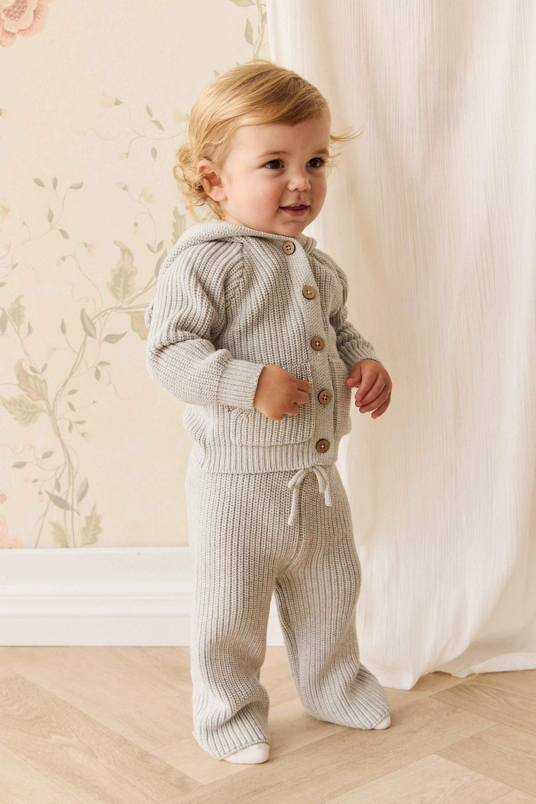 OG Morgan Knit Pant - Light Grey Marle Childrens Pant from Jamie Kay Australia