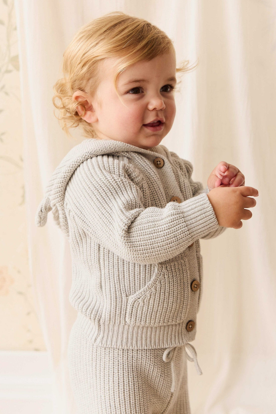 OG Morgan Knit Pant - Light Grey Marle Childrens Pant from Jamie Kay Australia