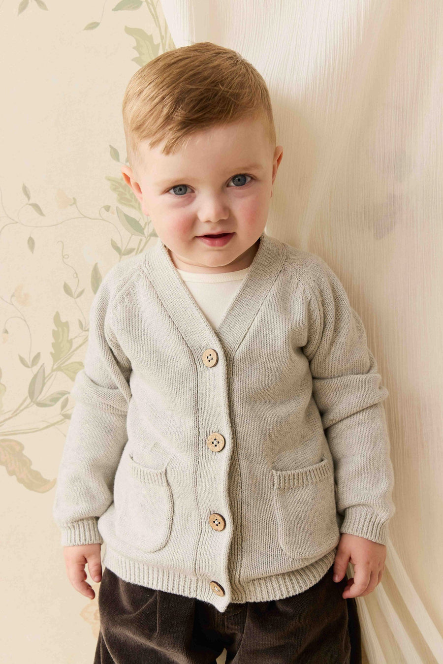 Franco Cardigan - Light Grey Marle Childrens Cardigan from Jamie Kay Australia