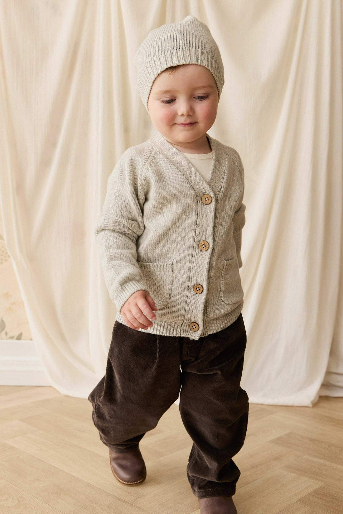 Ethan Hat - Light Grey Marle Childrens Beanie from Jamie Kay Australia