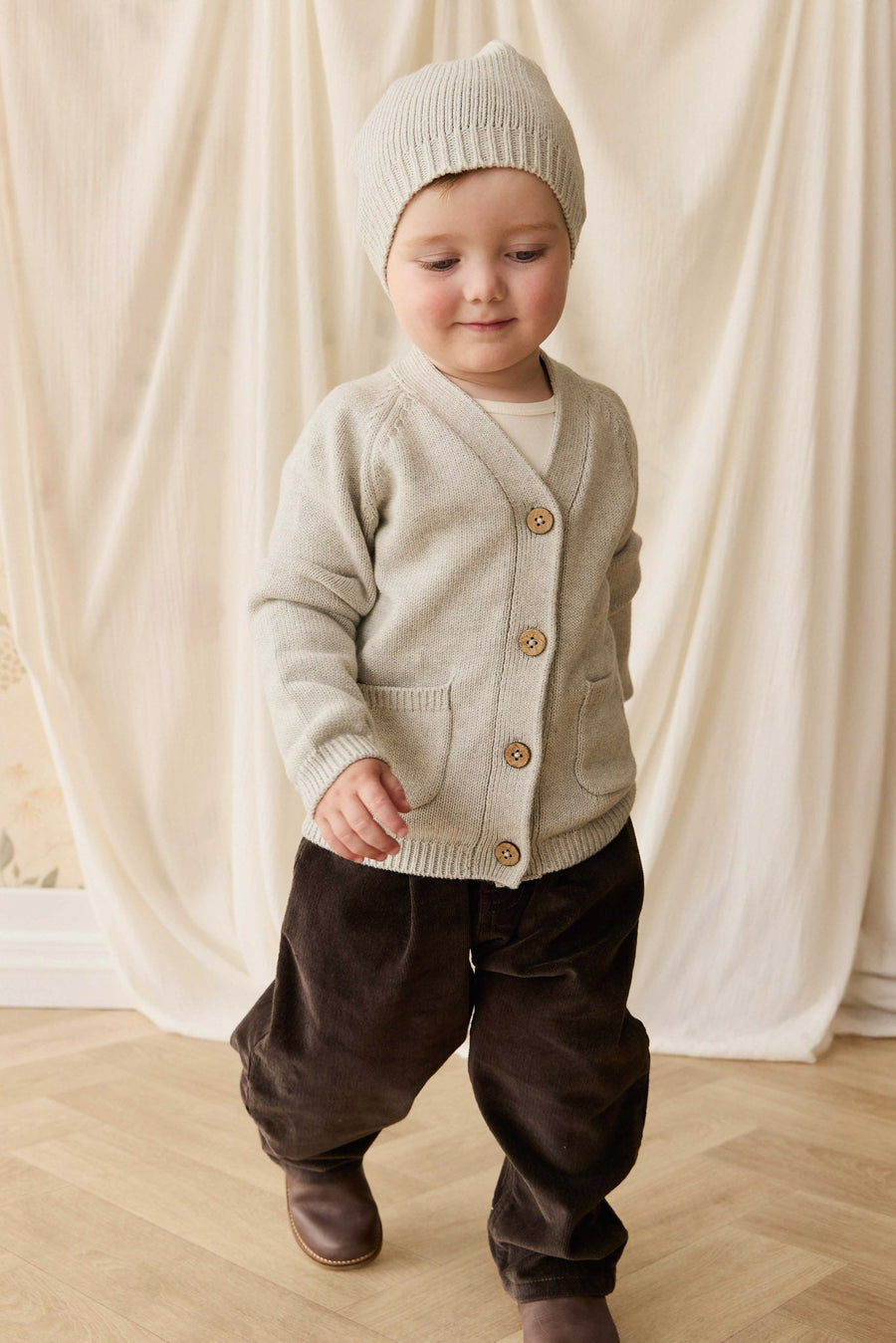 Ethan Hat - Light Grey Marle Childrens Beanie from Jamie Kay Australia