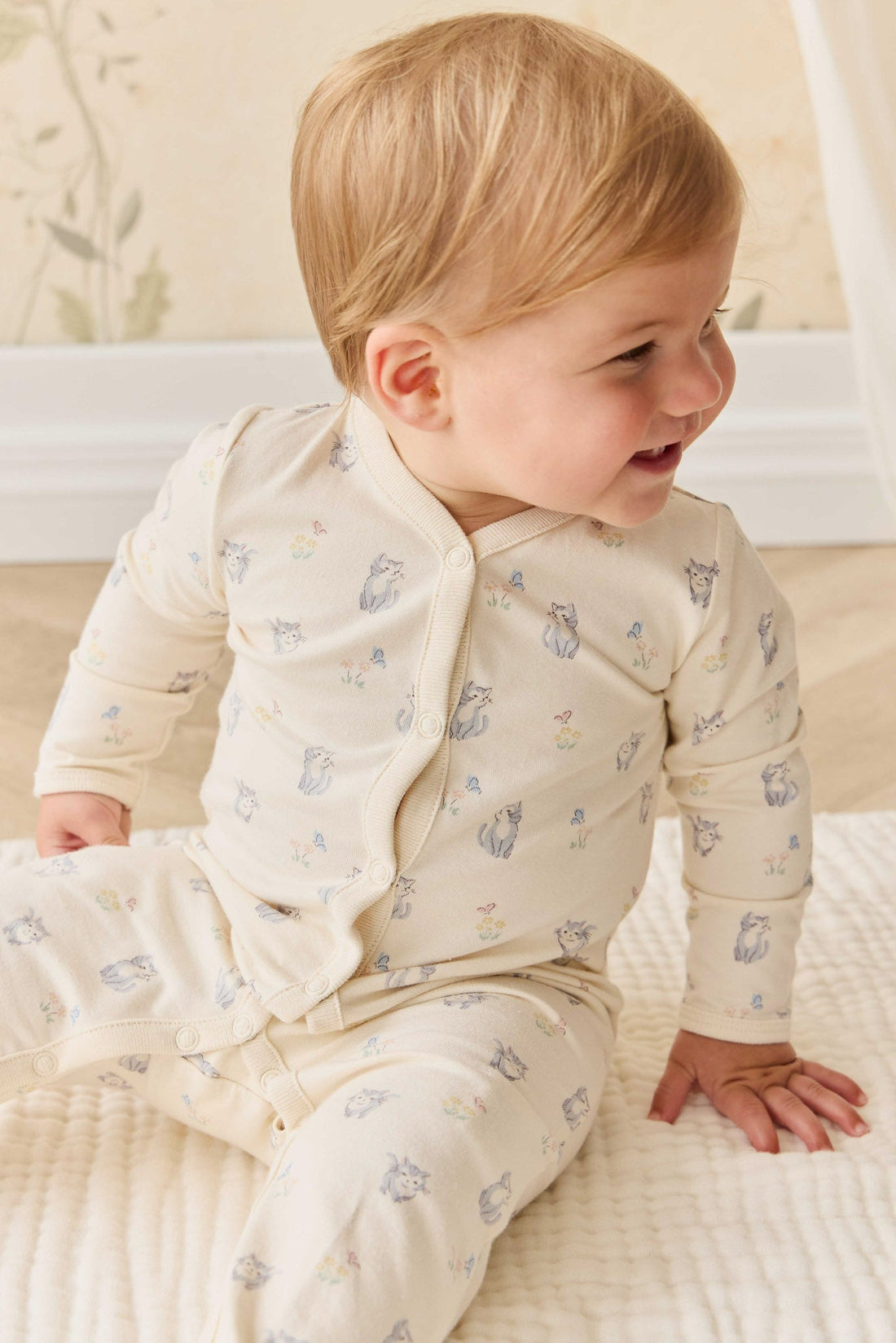 Organic Cotton Amory Onepiece - Charlies Butterflies Childrens Pyjama from Jamie Kay Australia
