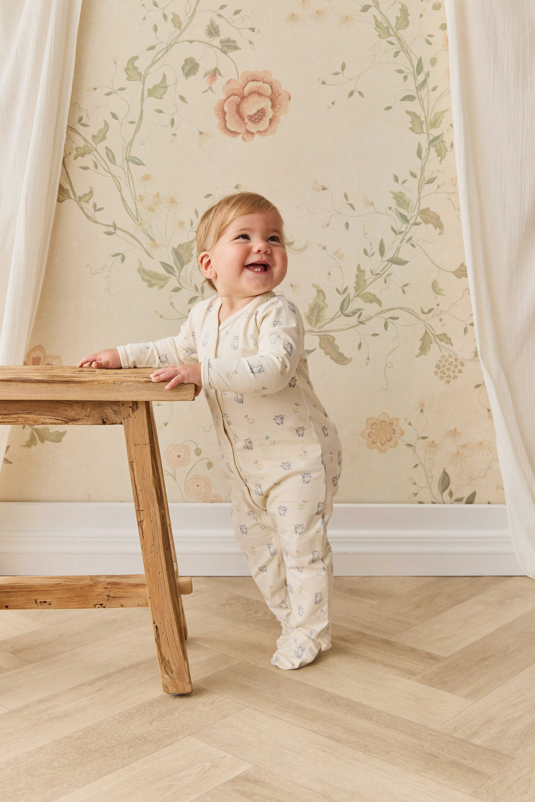 Organic Cotton Murphy Onepiece - Charlies Butterflies Childrens Pyjama from Jamie Kay Australia