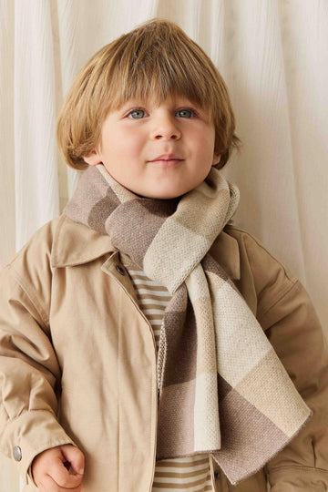 Checkered Scarf - Brioche Childrens Scarf from Jamie Kay Australia
