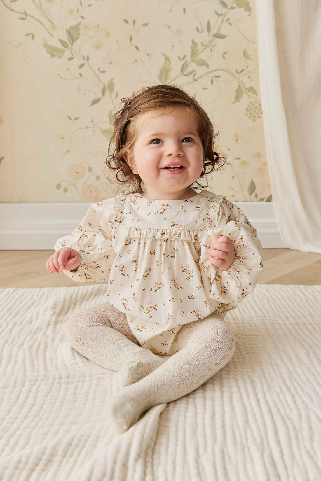 Organic Cotton Frances Playsuit - Bianca Antique Childrens Playsuit from Jamie Kay Australia