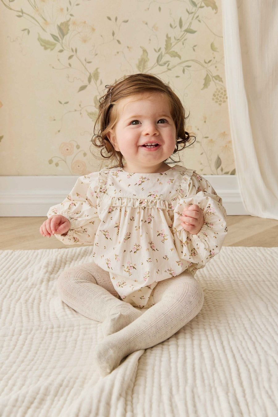 Organic Cotton Frances Playsuit - Bianca Antique Childrens Playsuit from Jamie Kay Australia