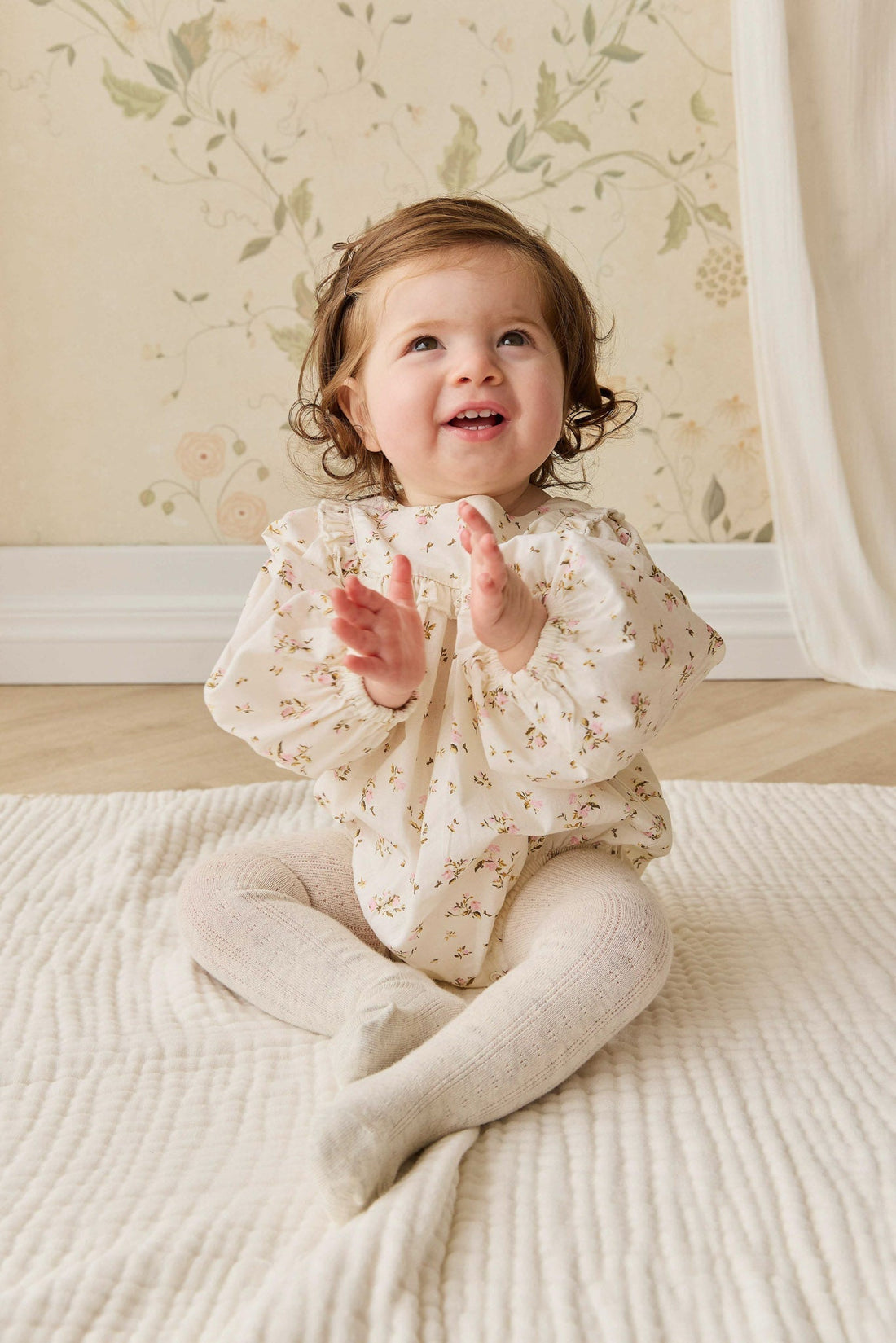 Organic Cotton Frances Playsuit - Bianca Antique Childrens Playsuit from Jamie Kay Australia