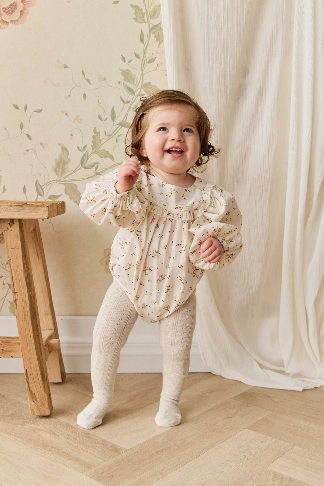 Organic Cotton Frances Playsuit - Bianca Antique Childrens Playsuit from Jamie Kay Australia