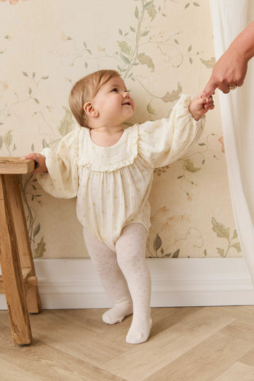 Organic Cotton Muslin Frances Playsuit - Vintage Ditsy Childrens Playsuit from Jamie Kay Australia