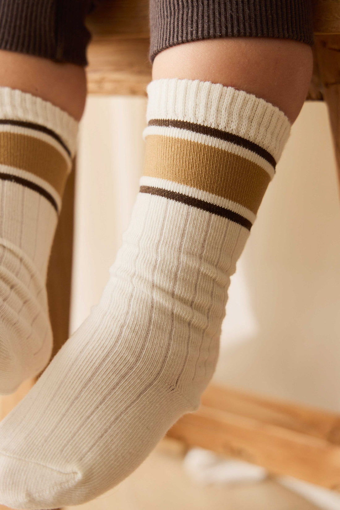 Sporty Sock - Cloud/Banoffee Childrens Sock from Jamie Kay Australia