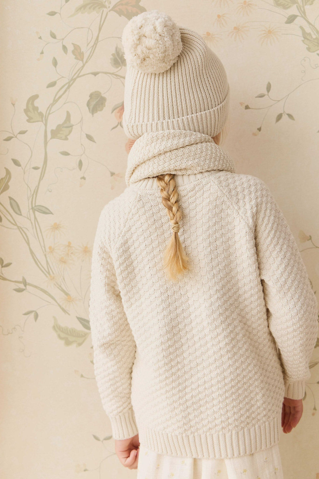 Simple Rib Beanie - Vanilla Childrens Hat from Jamie Kay Australia