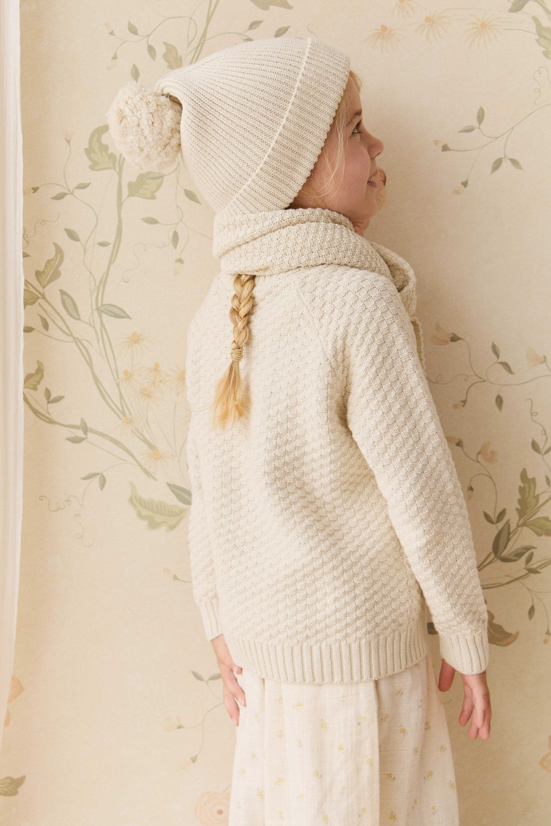 Simple Rib Beanie - Vanilla Childrens Hat from Jamie Kay Australia