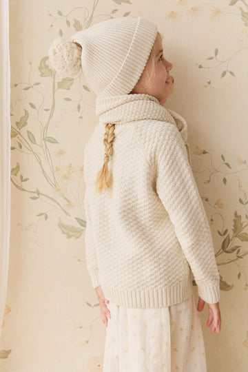 Simple Rib Beanie - Vanilla Childrens Hat from Jamie Kay Australia