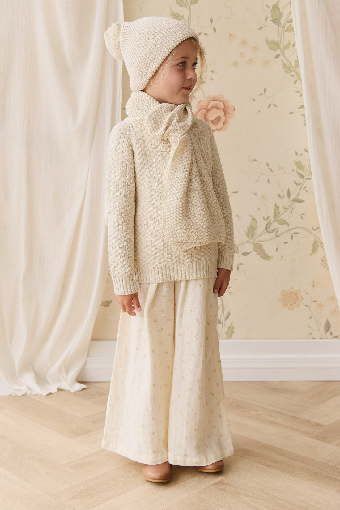 Emelia Scarf - Vanilla Childrens Scarf from Jamie Kay Australia