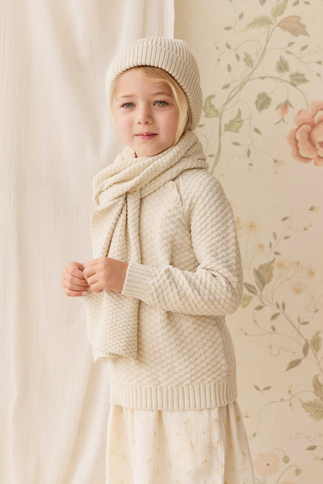 Emelia Scarf - Vanilla Childrens Scarf from Jamie Kay Australia